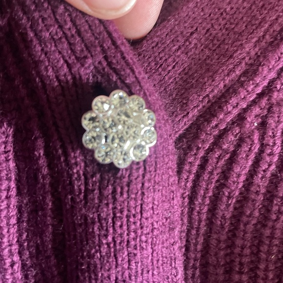 NWT HALOGEN WOMEN'S EMBELLISHED BUTTON CARDIGAN SWEATER SIZE XL DEEP RUBY NEW - Picture 10 of 12